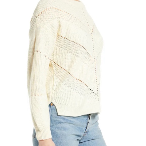 NWT Marine Layer Olivia Crewneck Cashmere Blend Sweater in white - Picture 3 of 10